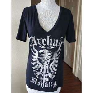 Archaic Royalty Rhinestone Bikercore Goth Imo‎ 100% Cotton Top Size Large